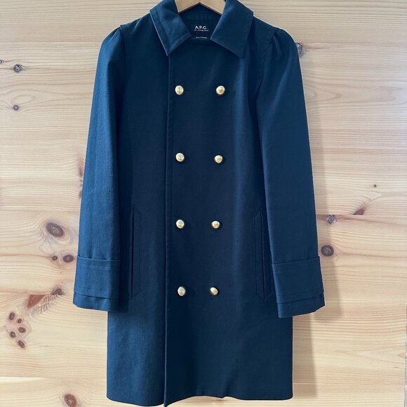 APC Navy Blue Coat - Size 34 - Picture 1 of 5